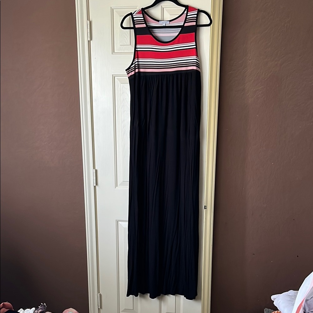 White Birch Striped Sleeveless Dress